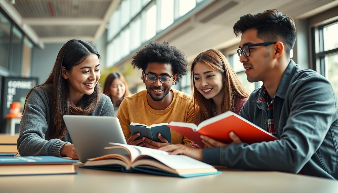 Students working in research laboratory